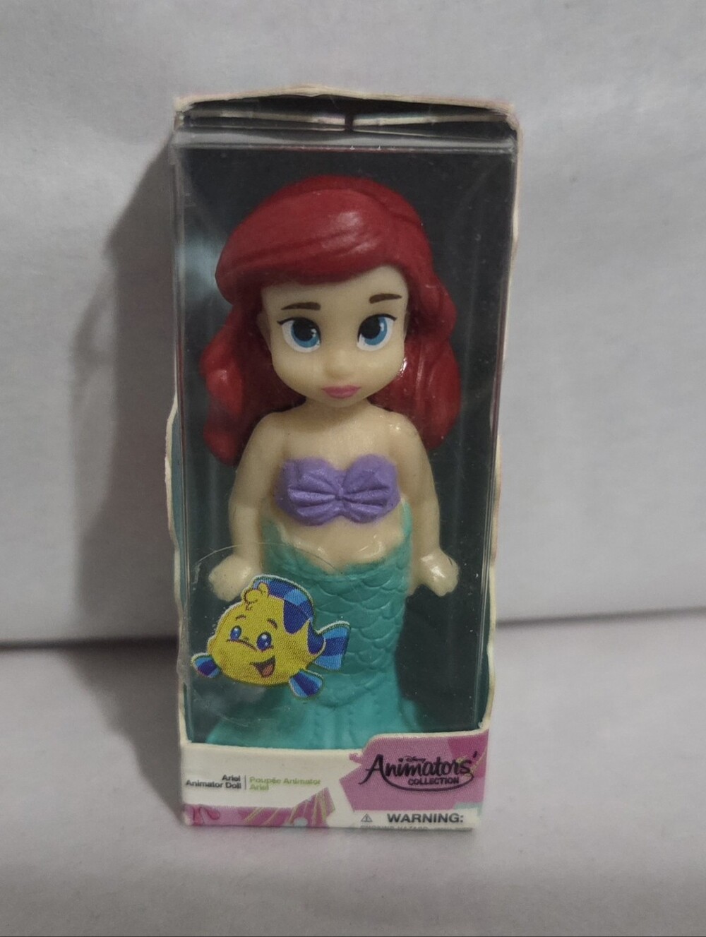 Disney Ariel Mini Figurine - Red Hair, Purple Top, Green Tail